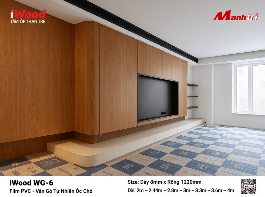 Tấm ốp than tre vân gỗ iWood WG-6