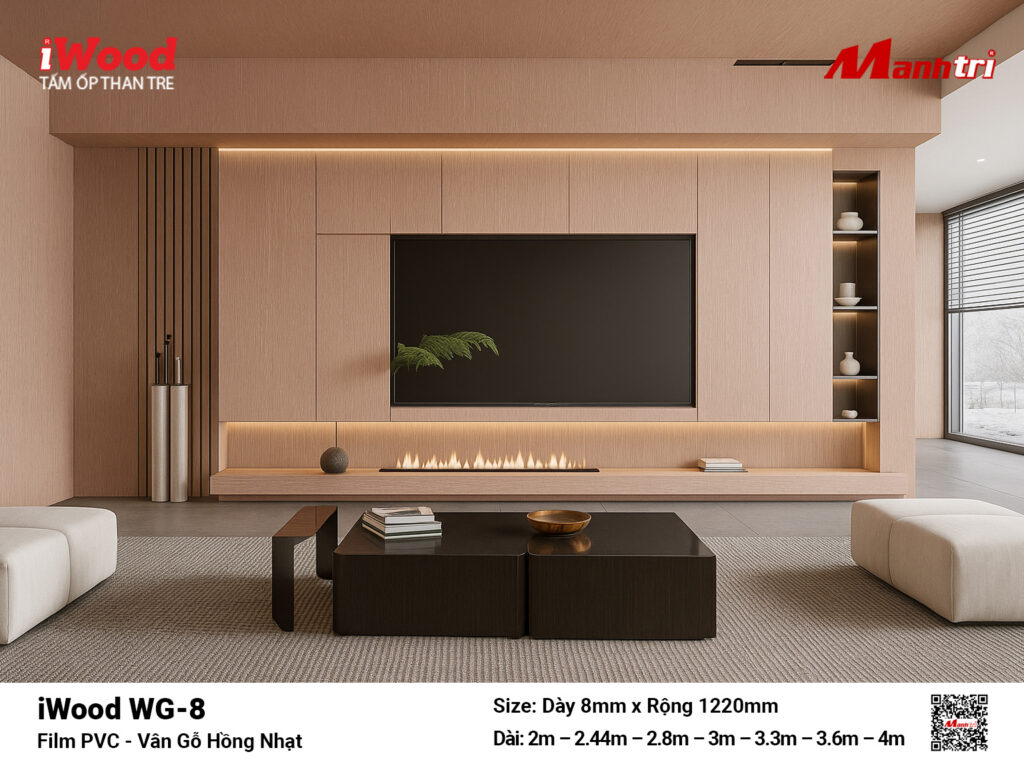 Tấm ốp than tre vân gỗ iWood WG-8
