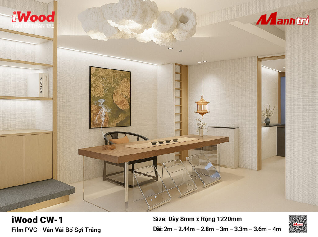 Tấm ốp than tre vân vải chống xước iWood CW-1