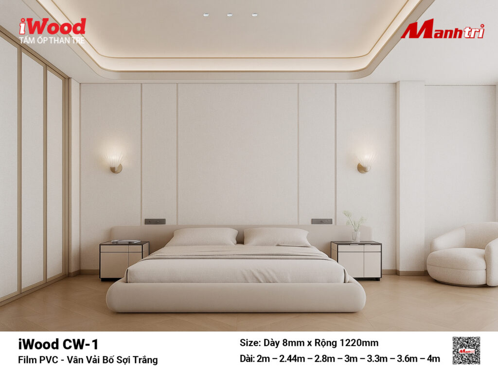 Tấm ốp than tre vân vải chống xước iWood CW-1