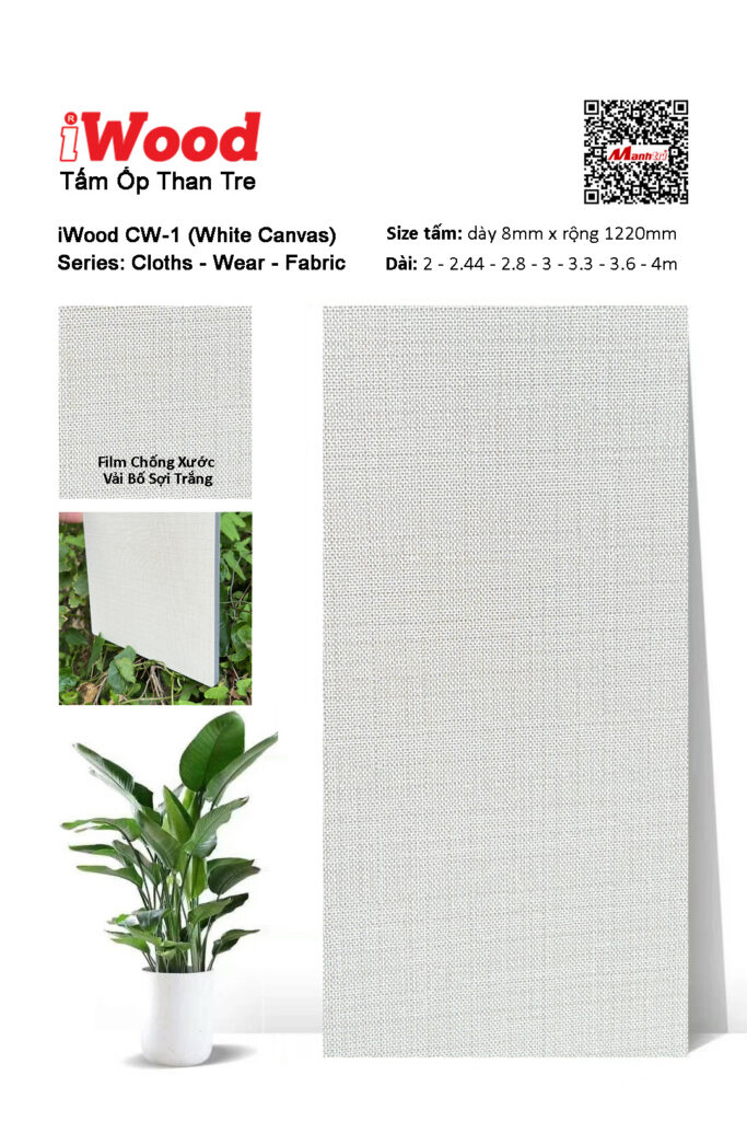 Tấm ốp than tre vân vải chống xước iWood CW-1