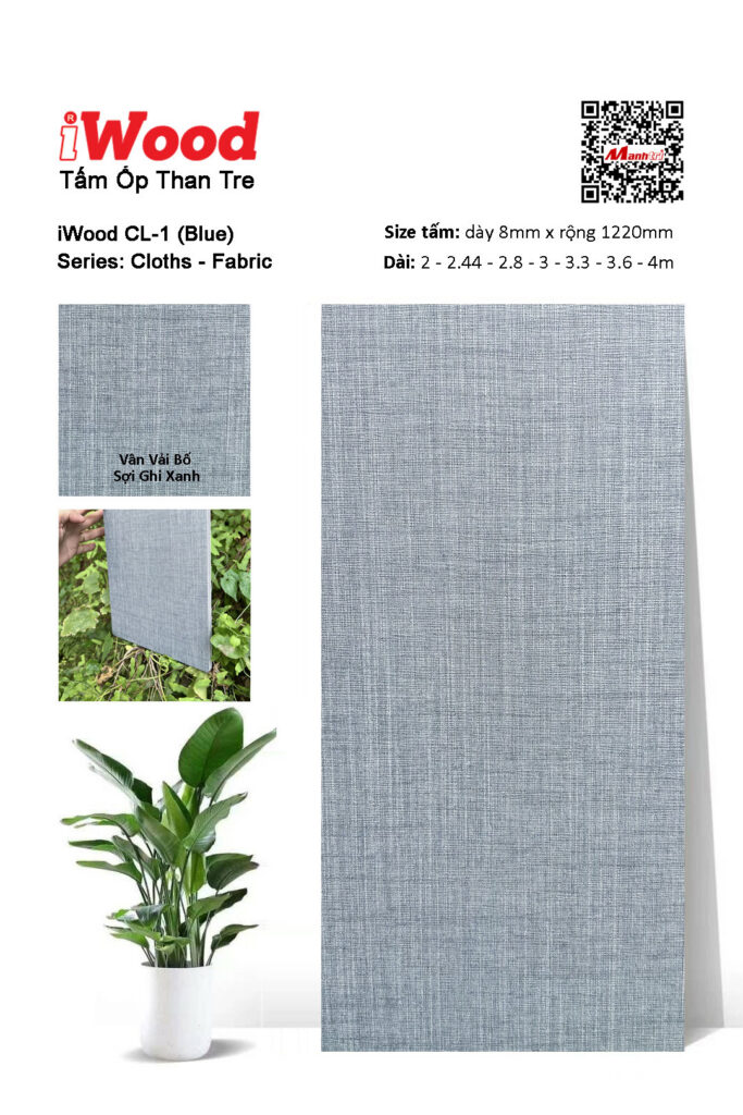 Tấm ốp than tre vân vải iWood CL-1