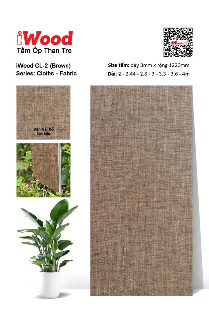 Tấm ốp than tre vân vải iWood CL-2