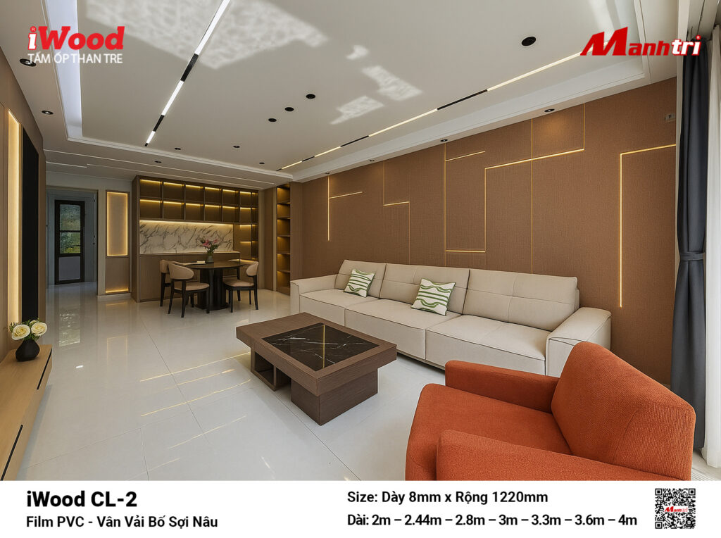 Tấm ốp than tre vân vải iWood CL-2