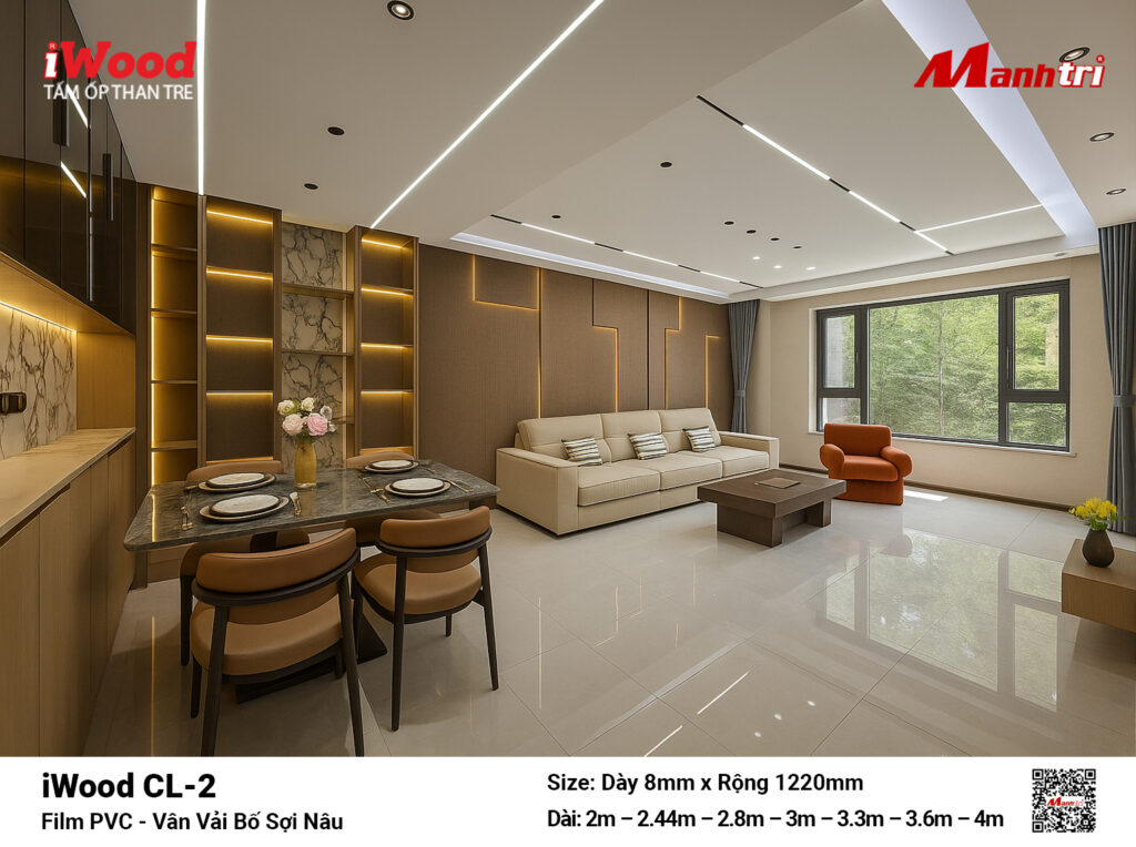 Tấm ốp than tre vân vải iWood CL-2