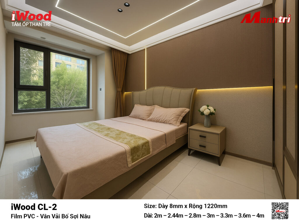 Tấm ốp than tre vân vải iWood CL-2