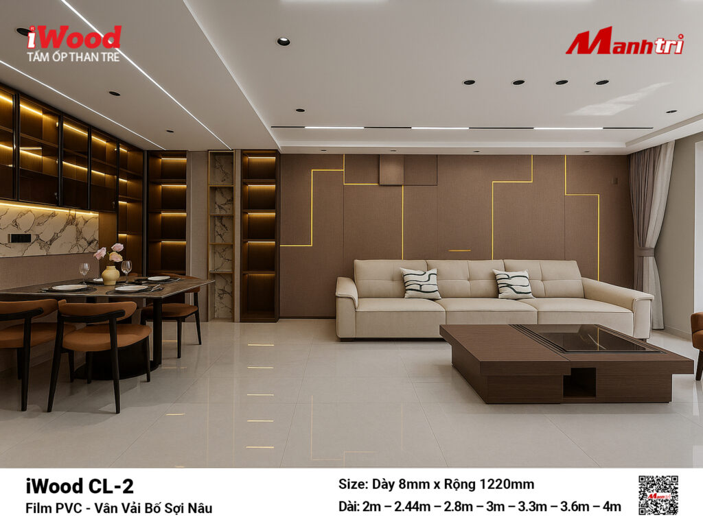 Tấm ốp than tre vân vải iWood CL-2