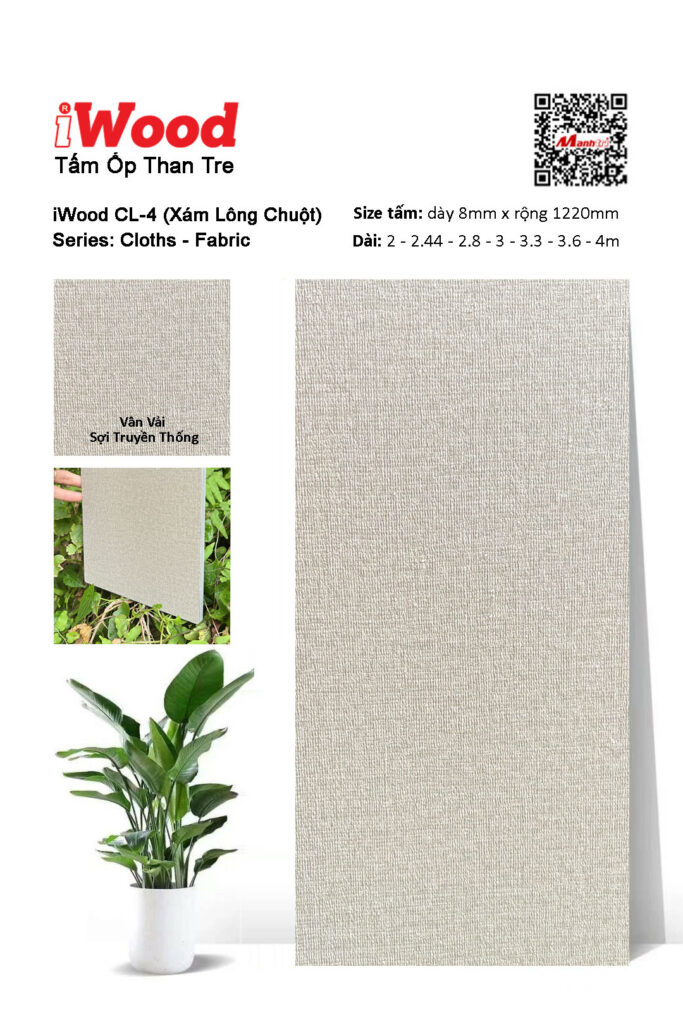 Tấm ốp than tre vân vải iWood CL-4
