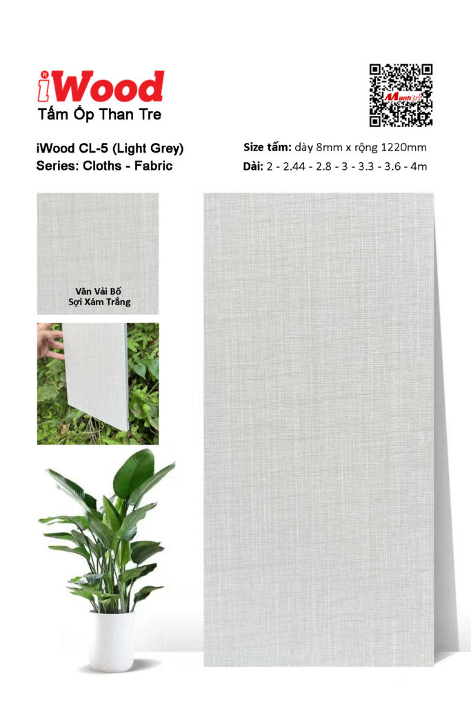 Tấm ốp than tre vân vải iWood CL-5