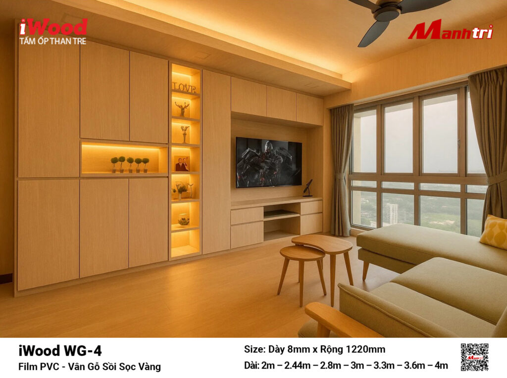 Tấm ốp than tre vân gỗ iWood WG-4