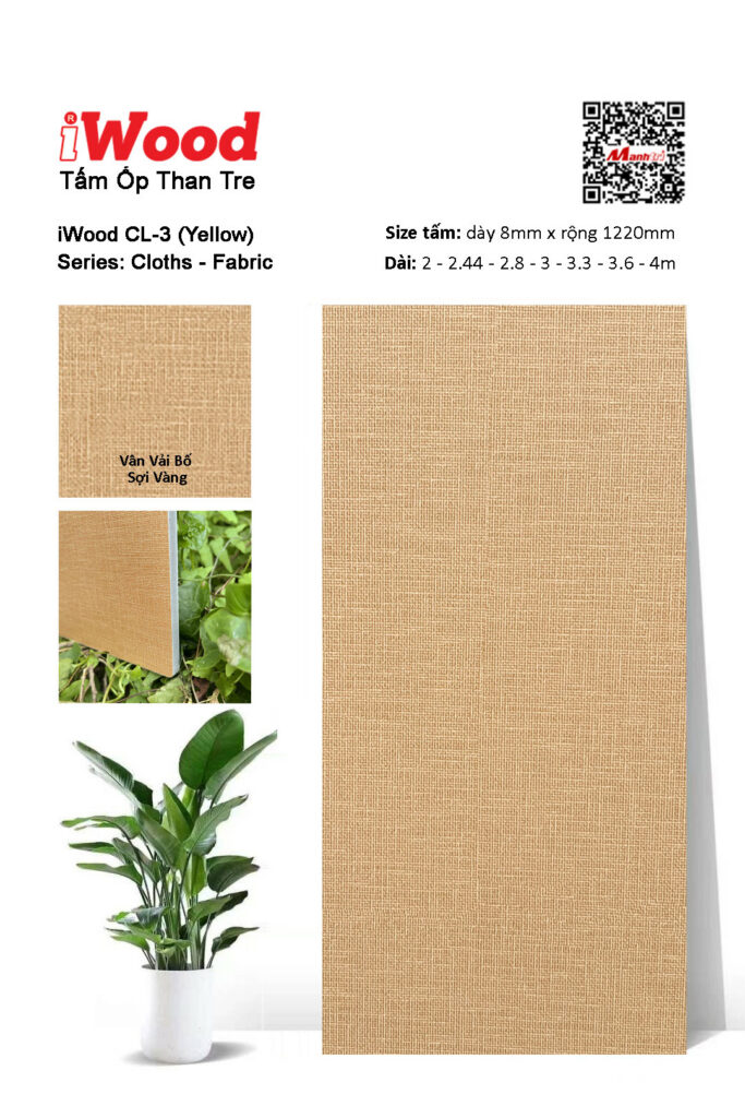 Tấm ốp than tre vân vải